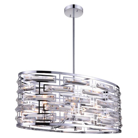 Cwi Lighting 6 Light Drum Shade Chandelier With Chrome Finish 9975P27-6-601